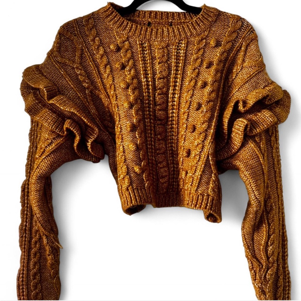 Zara Mustard Cable Knit Sweater